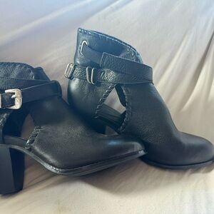 Chic Black Leather Ankle Booties